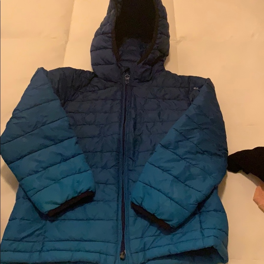 Blue down jacket